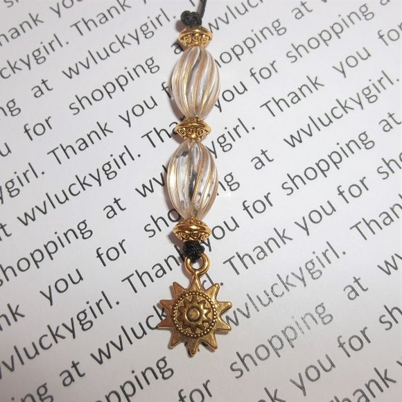 New! Bookmark Gold and Clear Beaded Book Thong Marker Bookmarker Gift Idea 8178 - Picture 4 of 10